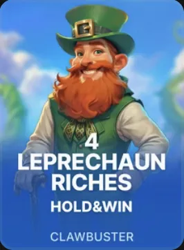 4 Leprechaun Riches Hold and Win, slot com mecânica de retenção no catálogo do Ezz